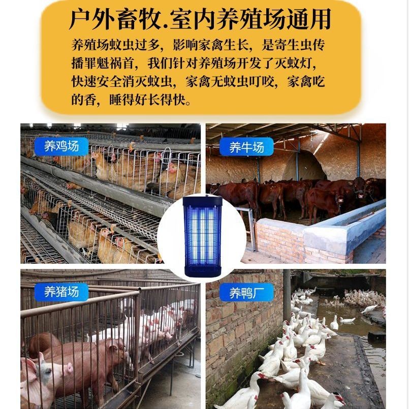 灭蚊器圆形鸟笼电击式灭蝇灯便携户外杀虫灯紫外线养殖场灭蚊灯图3