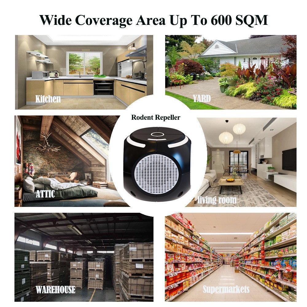 跨境新品led爆闪灯驱鼠器 270度警报动物驱赶器 室内超声波驱鼠器图4