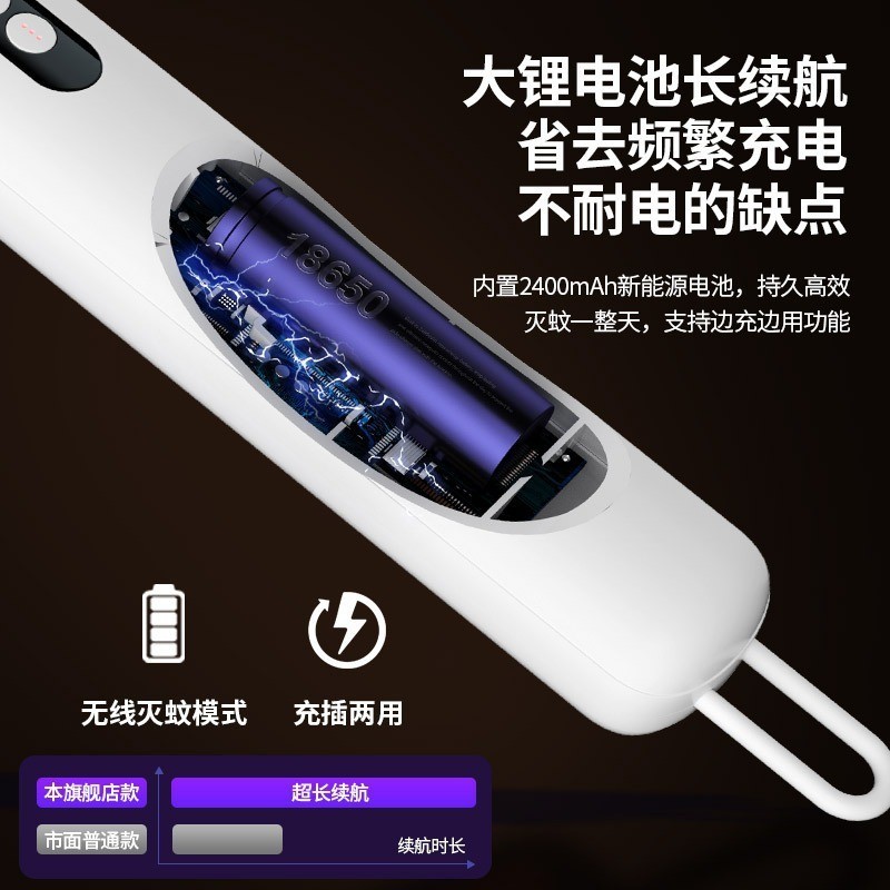 跨境折叠电蚊拍USB充电灭蚊拍灭蚊灯二合一自动诱蚊驱蚊器图3