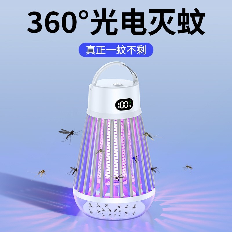 2025跨境新款静音多功能灭蚊灯二合一便携式家用灭蚊器户外露营灯图2