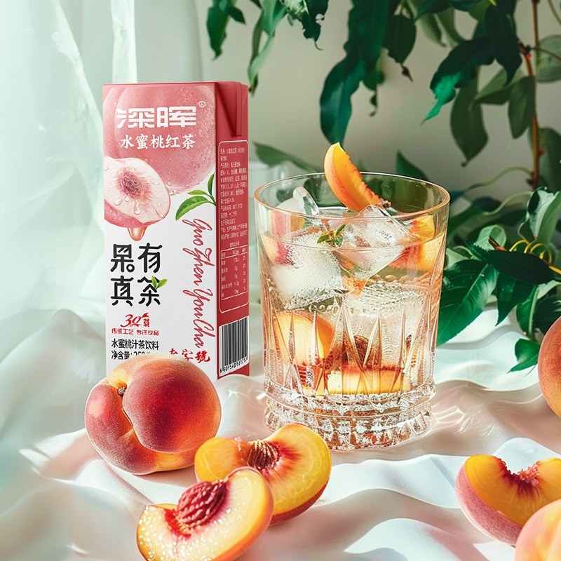 水蜜桃红茶果汁250ml*24盒装箱夏季舒爽解腻果味饮品饮料图2