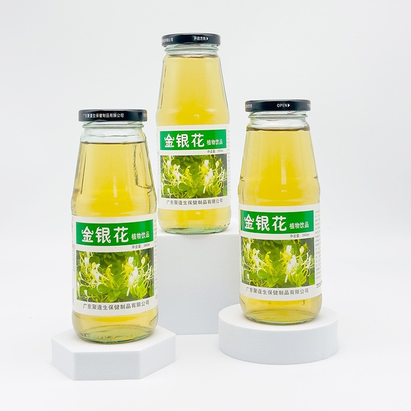 工厂定制金银花植物饮品清热低脂饮料解暑玻璃瓶饮液清凉茶图2