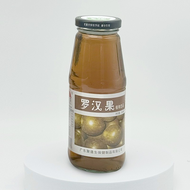 厂家定制罗汉果植物饮品340ml*12解暑饮料清凉饮液玻璃瓶装图3
