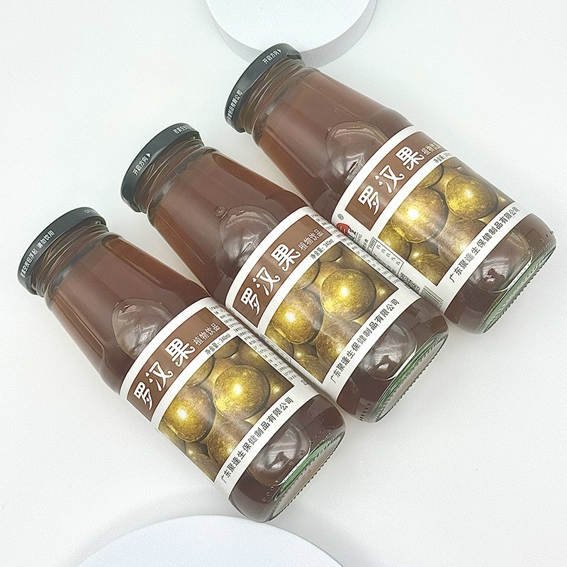 厂家定制罗汉果植物饮品340ml*12解暑饮料清凉饮液玻璃瓶装图2