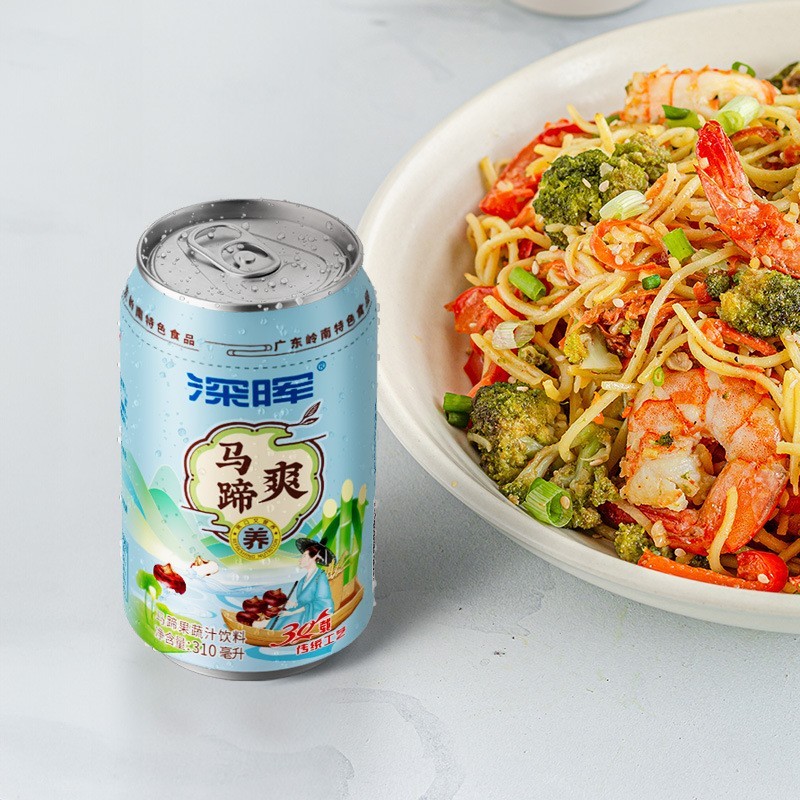 马蹄爽甘蔗汁马蹄果粒果汁饮料310ml罐装马蹄果肉竹蔗水图2