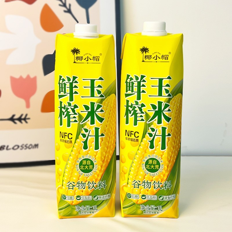 源自北大荒100%谷物饮料NFC鲜榨玉米汁1L*2瓶零添加饮品图3