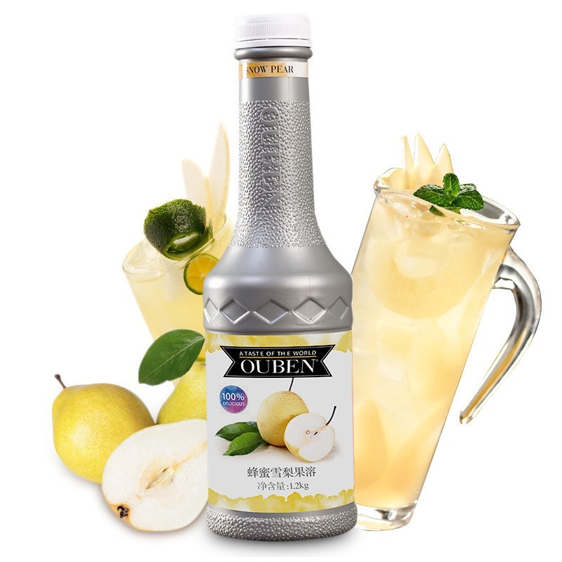 蜂蜜雪梨果溶1.2kg浓缩果汁冲饮料雪梨汁果浆热饮原料润喉图2