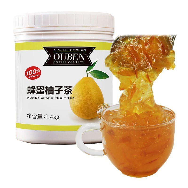 蜂蜜柚子茶1.4kg水果酱风味果肉冬夏四季冲饮果汁图3