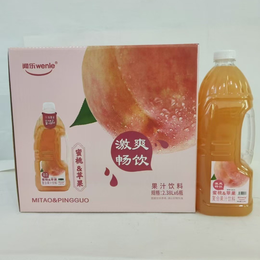 蜜桃苹果复合果汁饮料6*2.38L箱厂家图2