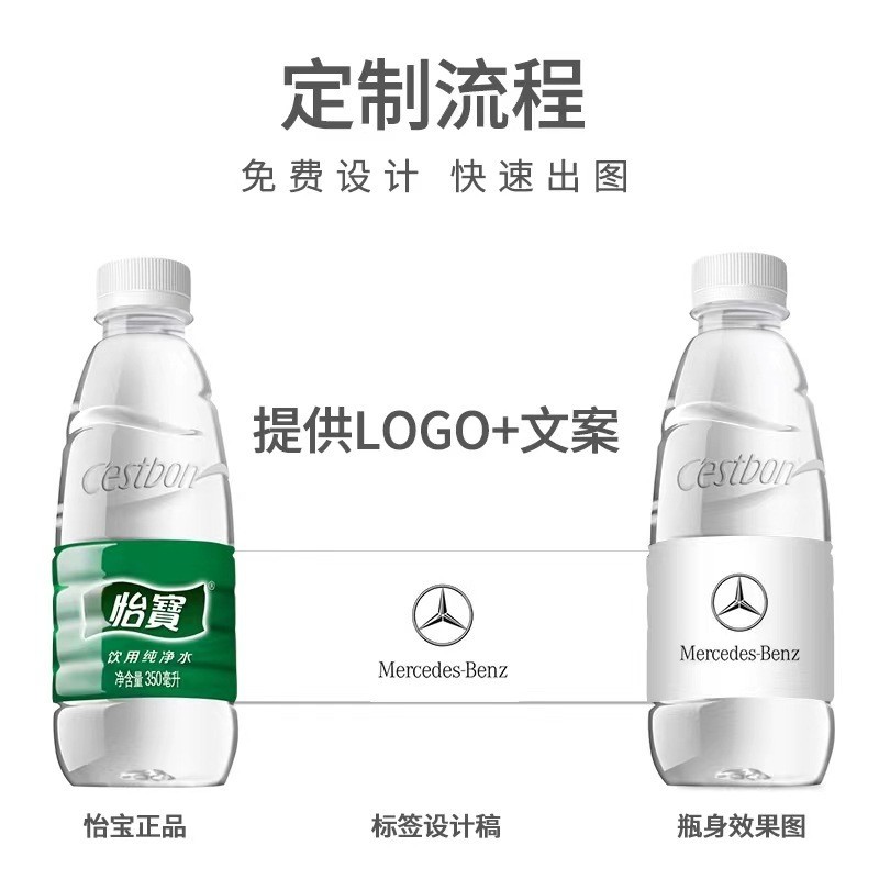 怡宝555ml纯净水大瓶整箱非矿泉水定制标签广告会议婚庆婚礼LOGO图4