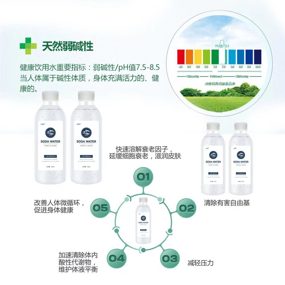 泓硒泉含硒天然苏打水整箱360ml*24瓶无气无糖0热量饮用水图3
