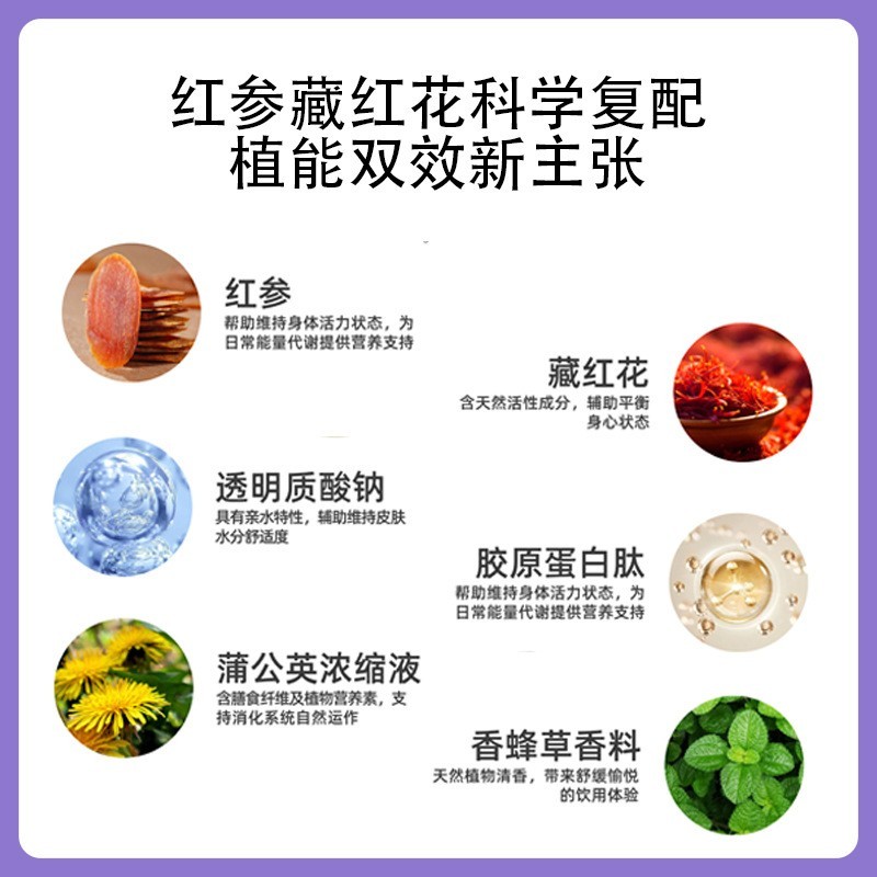 贴牌代加工红参藏红花元气饮果蔬维生素人参饮品药食同源植物饮料图3