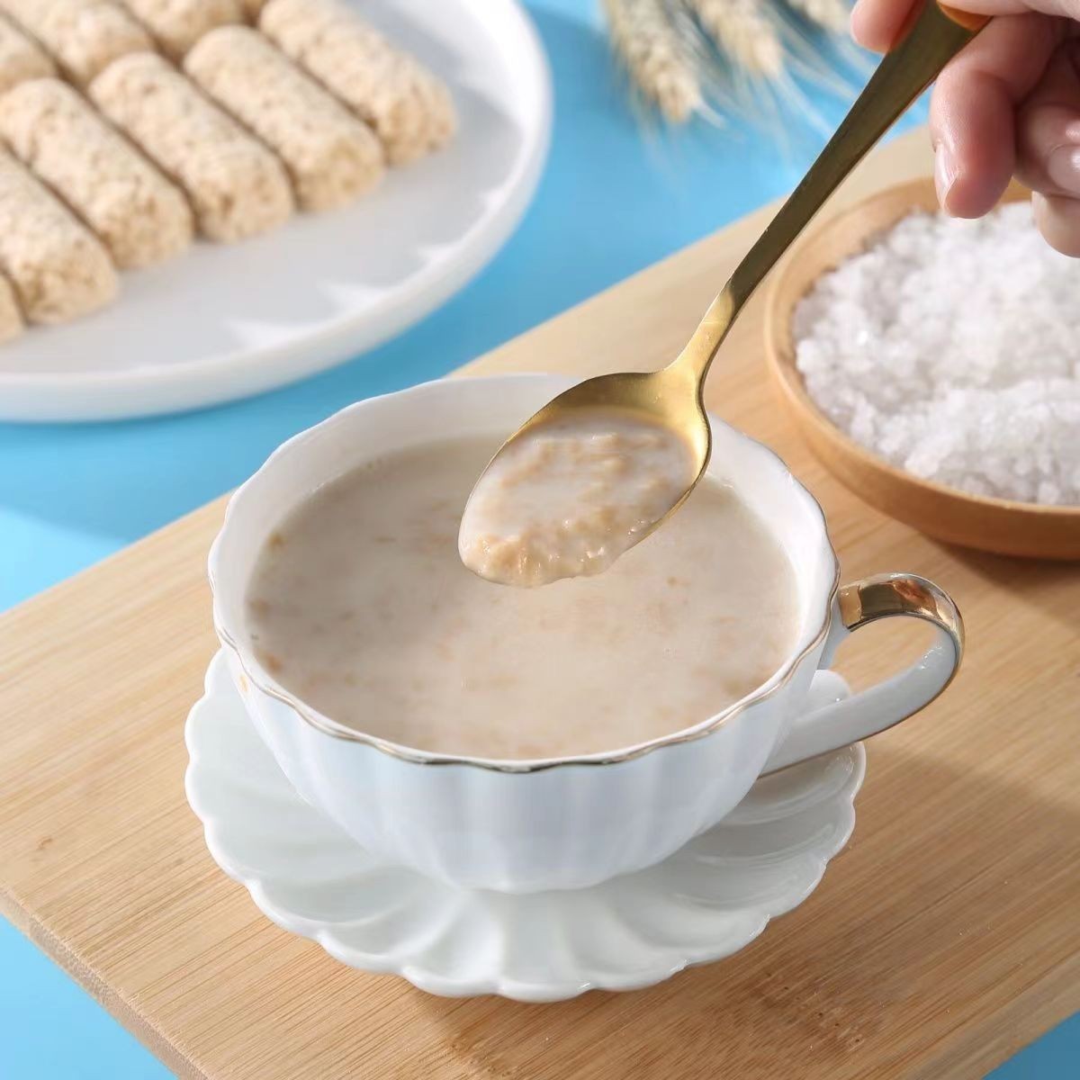 海盐麦片早餐速食代餐谷物燕麦片即冲即食冲饮品独立小包粗粮麦片图2