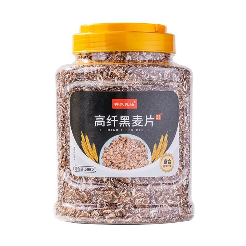 高纤黑燕麦片500g罐装营养原味早餐免煮开水冲泡即食代餐谷物麦片图4