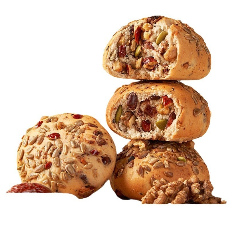 全麦坚果包欧包无蔗糖杂粮包早餐面包健康代餐零食果仁面包图5