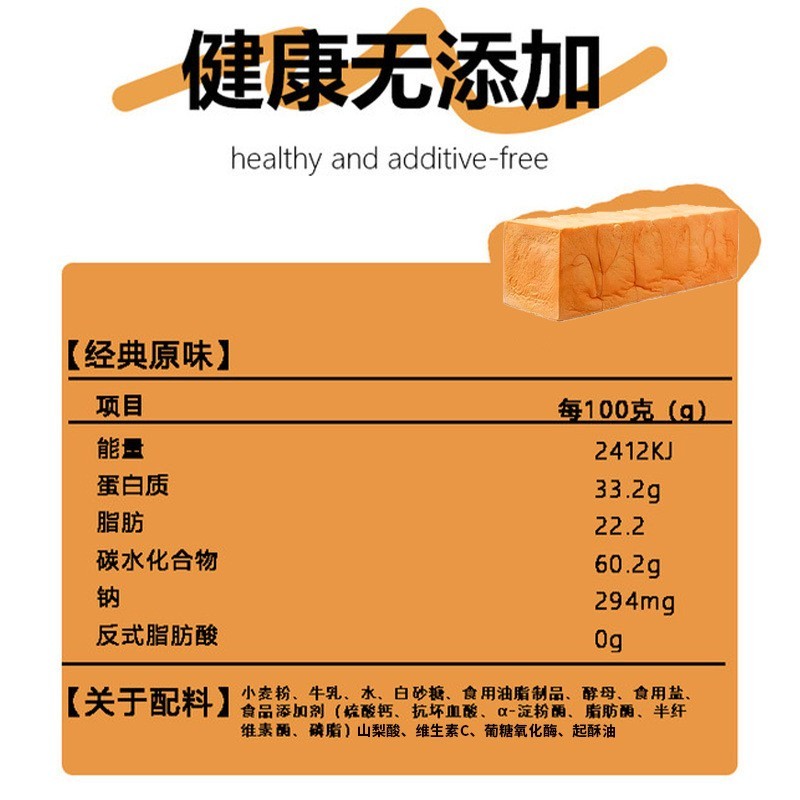 定制厚切吐司奶香吐司片早餐材料面包片奶香松软手撕面包图4