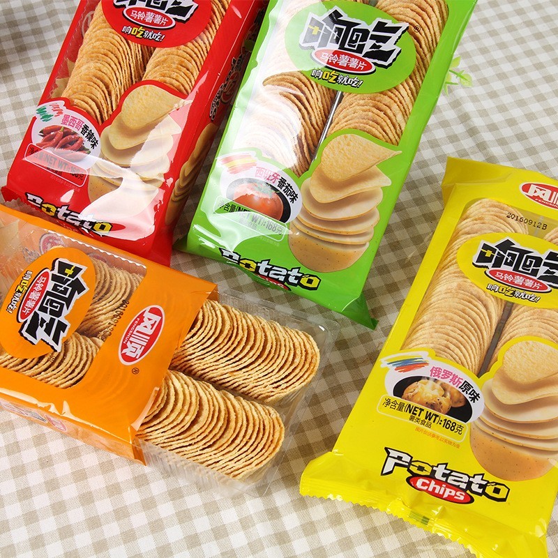 风顺响吃大薯片土豆片膨化休闲小零食品厂家网红小吃薯片168g图2