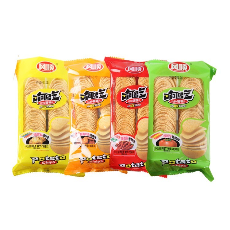风顺响吃大薯片土豆片膨化休闲小零食品厂家网红小吃薯片168g图5