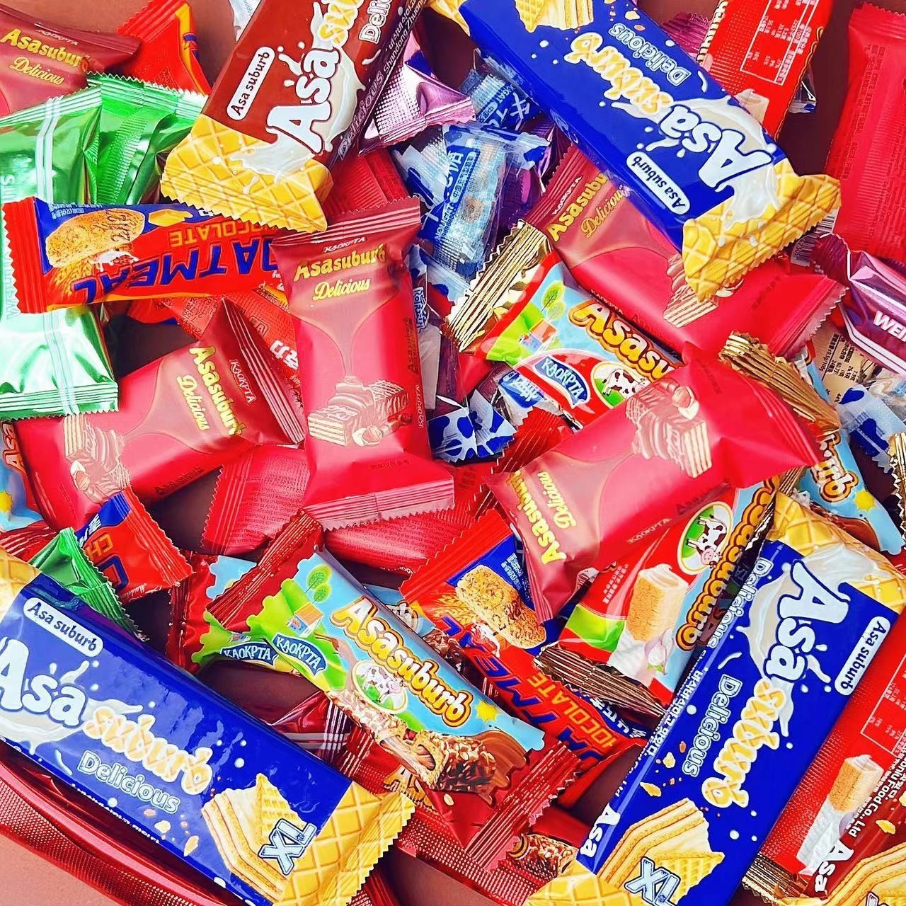 OEM代加工俄罗斯巧克力威化夹心糖果紫皮糖结婚喜糖年货零食礼盒坚果夹心图4