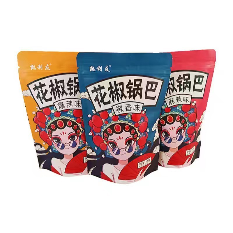 OEM代加工100g花椒锅巴休闲零食地摊小零食小包装袋装油炸膨化图3