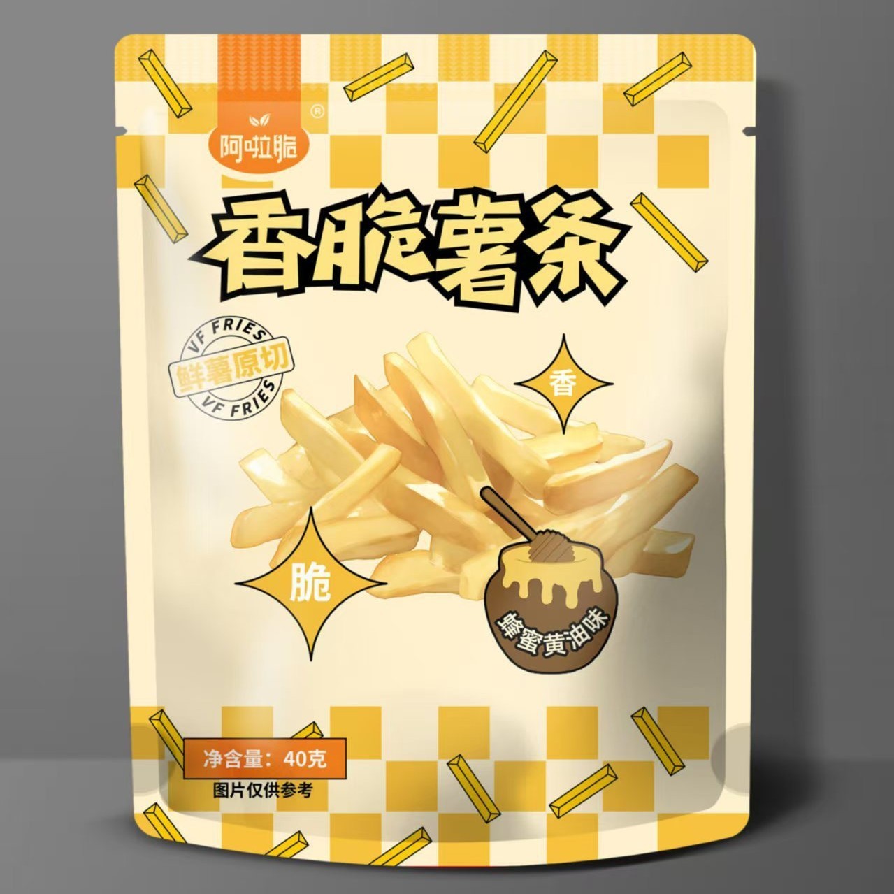 OEM代加工香脆薯条 40g解馋小包零食蜂蜜黄油香辣孜然蟹黄味马铃薯薯条图3