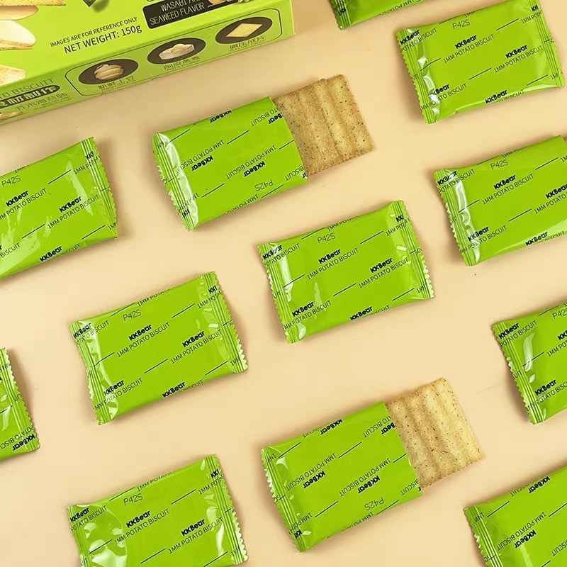 土豆饼干150g芥末海苔味丝蓉蒜香味日式海苔味薄脆饼零食图2