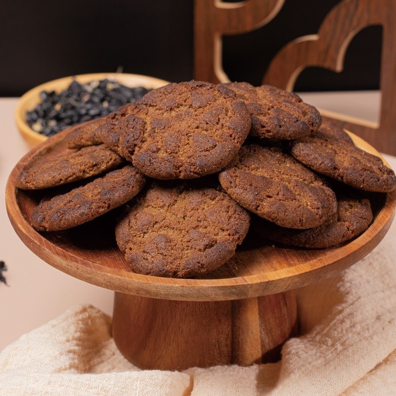 定做五黑木糖醇谷物桃酥独立包装粗粮饼干 办公室食品休闲小零食图4