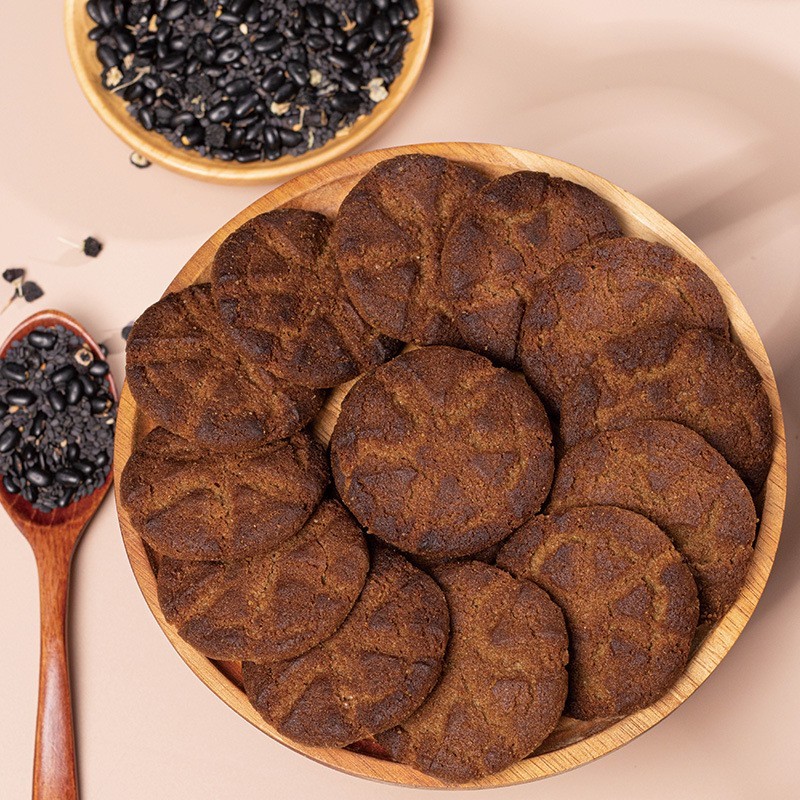 定做五黑木糖醇谷物桃酥独立包装粗粮饼干 办公室食品休闲小零食图3