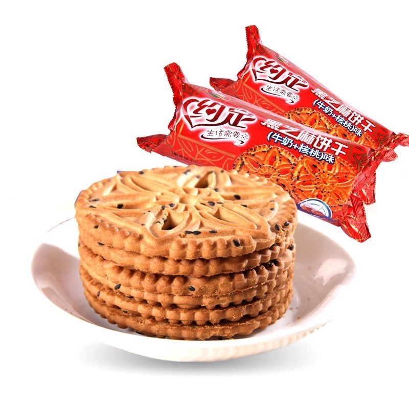 黑芝麻饼干牛奶+核桃味糕点心天津零食500g整箱早餐优选图5