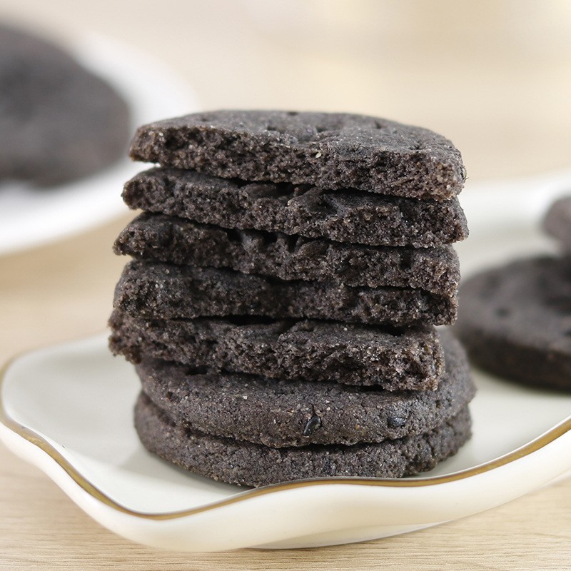 无糖五黑饼干粗粮谷物黑枸杞桑葚食品代餐休闲办公旅游零食图4