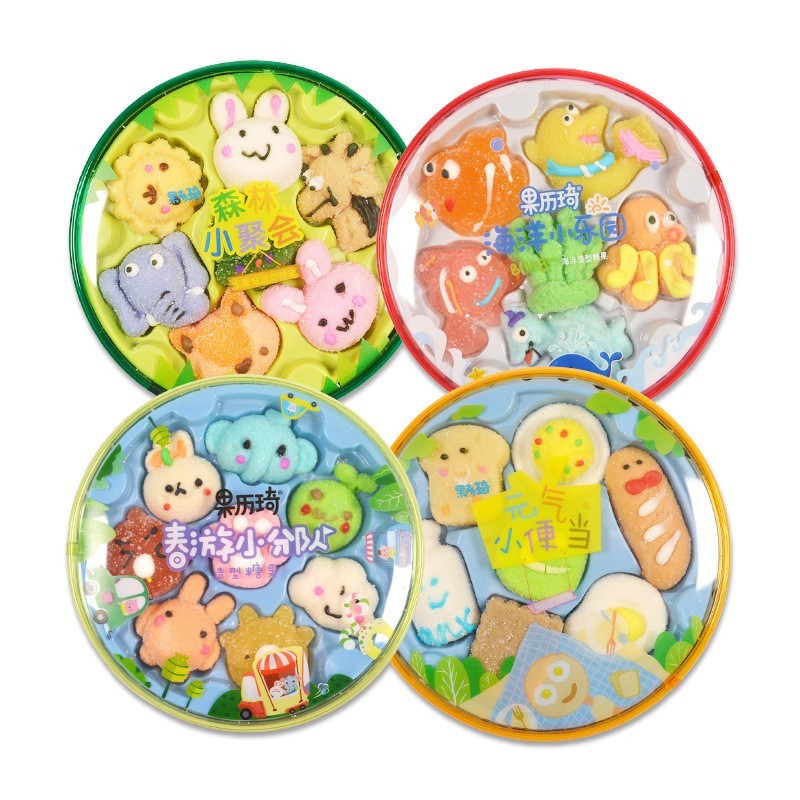 网红卡通动物造型棉花糖果汁软糖清真糖果儿童礼盒装出口外贸图4