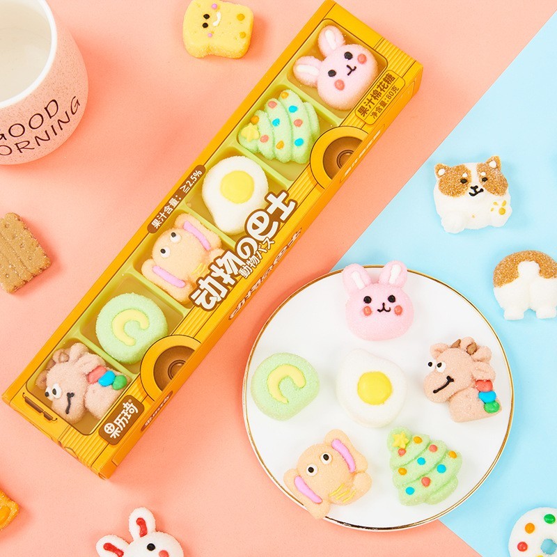 果历琦卡通造型盒装棉花糖水果软糖果儿童清真食品六一厂家图4