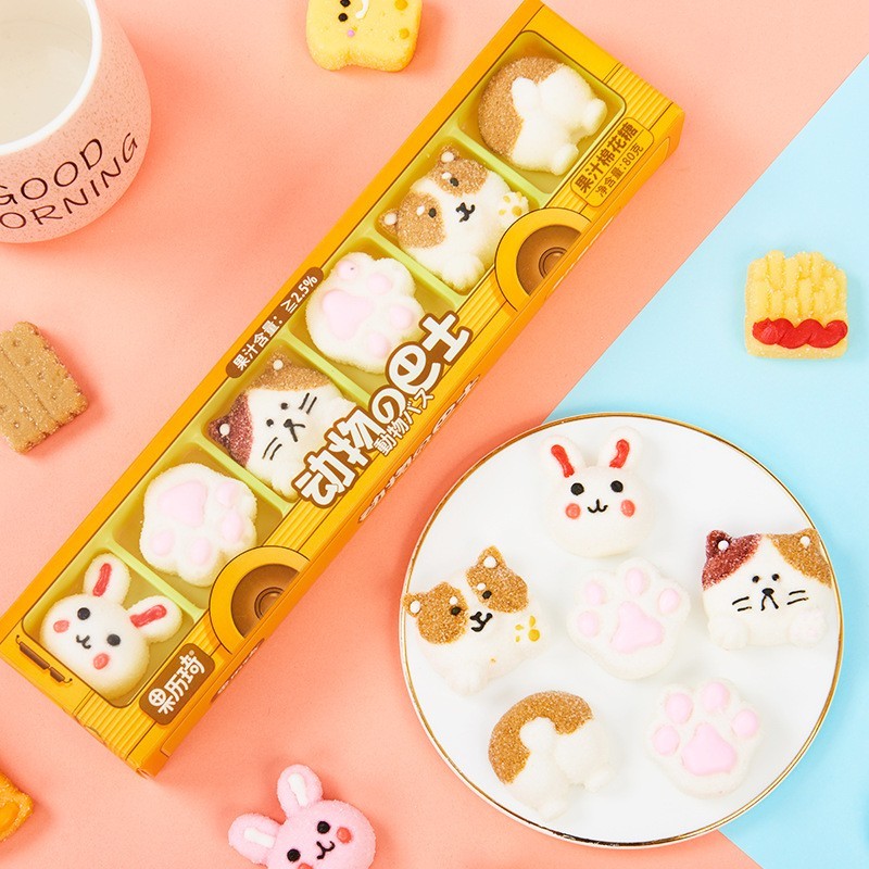 果历琦卡通造型盒装棉花糖水果软糖果儿童清真食品六一厂家图2