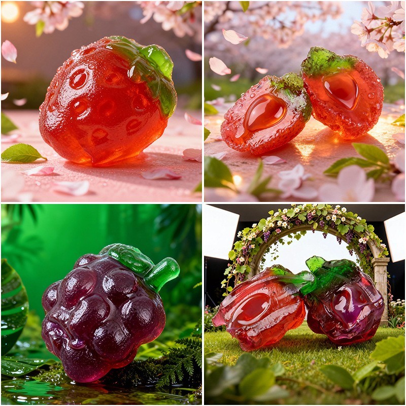 4d爆浆软糖摆摊小包独立包装菠萝葡萄草莓水果软糖网红爆款进货源图2