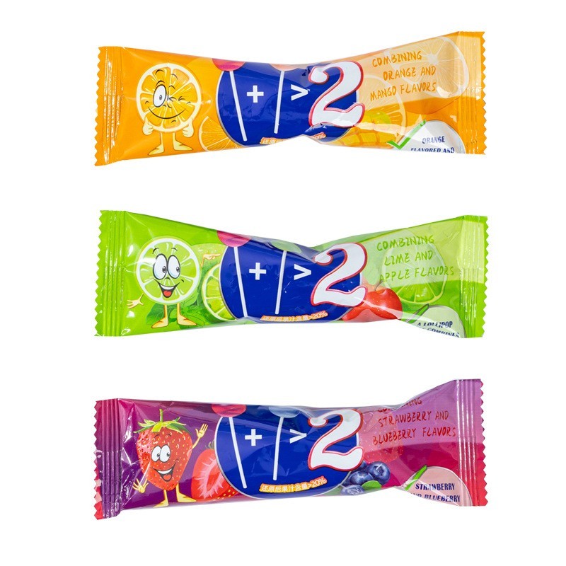 酸砂彩虹棒棒糖双拼水果口味一棒2味混合维生素C儿童解馋零食工厂图5