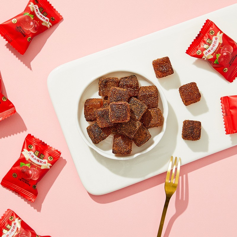 山楂六物膏爆浆软糖山楂软糖结婚庆喜糖果OEM贴牌定制图4