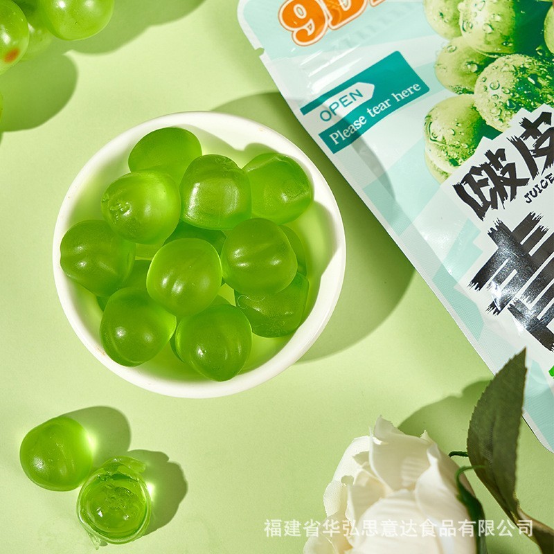 50%果汁剥皮芒果软糖橡皮糖果网红爆款休闲零食扒皮水果结婚糖果图2