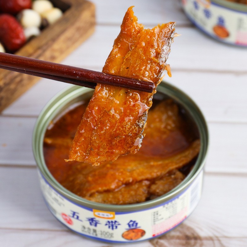 支持定制海领冠带鱼罐头 五香带鱼 下饭菜 悦渔定制图3
