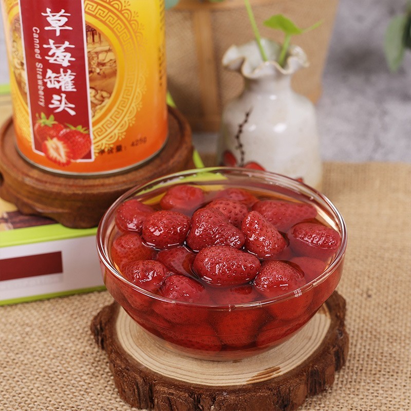 草莓罐头厂家砀山黄桃罐头新鲜水果罐头图2