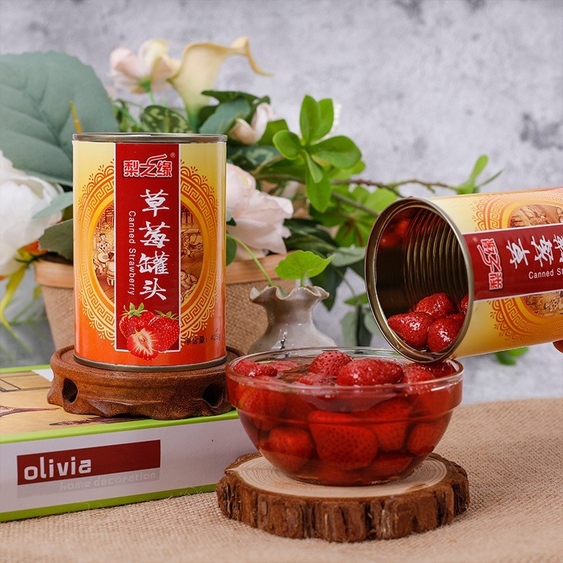 草莓罐头厂家砀山黄桃罐头新鲜水果罐头图3