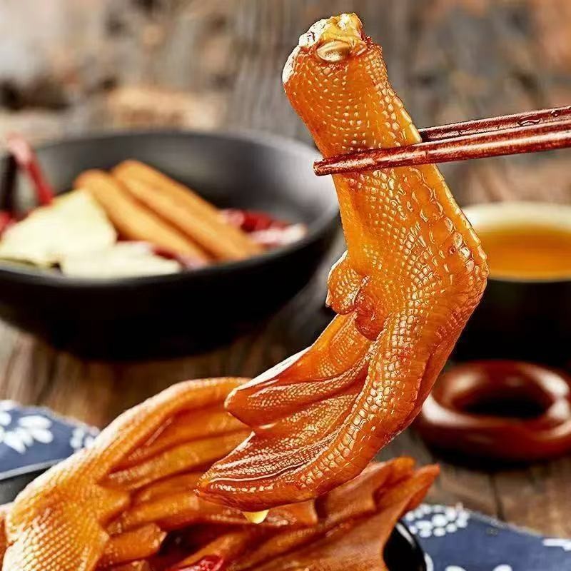 30g卤味即食鸭掌香辣清香泡鸭爪办公室解馋零食鸭肉熟食速食图3