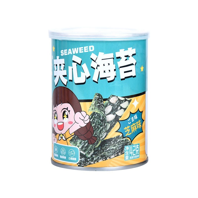 夹心海苔脆花生芝麻巴旦木味42克即食网红零食小吃休闲食品图4