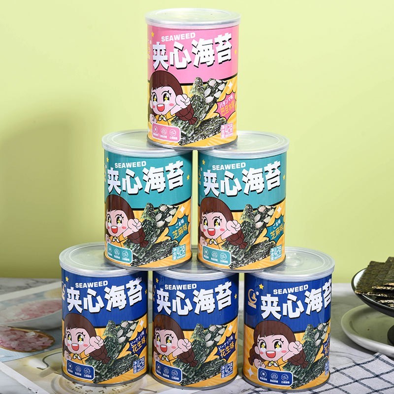 夹心海苔脆花生芝麻巴旦木味42克即食网红零食小吃休闲食品图3