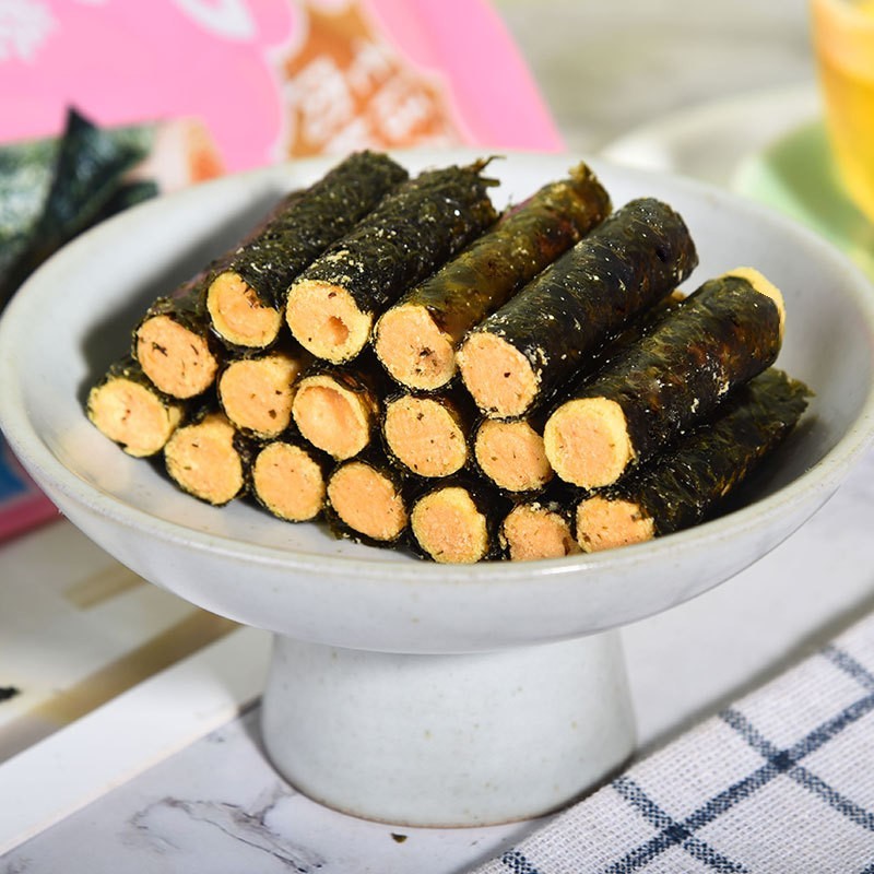 海苔肉松卷100\250克夹心海苔脆芝麻夹心儿童休闲零食图2