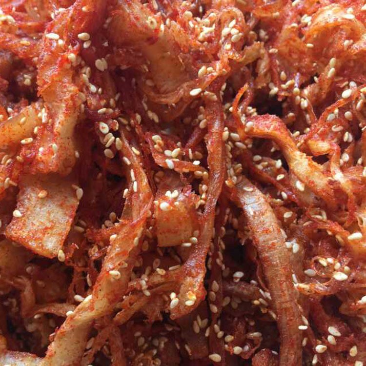 香辣鱿鱼丝三明水产休闲食品山东特产粗鱿鱼条手撕鱿鱼丝辣味