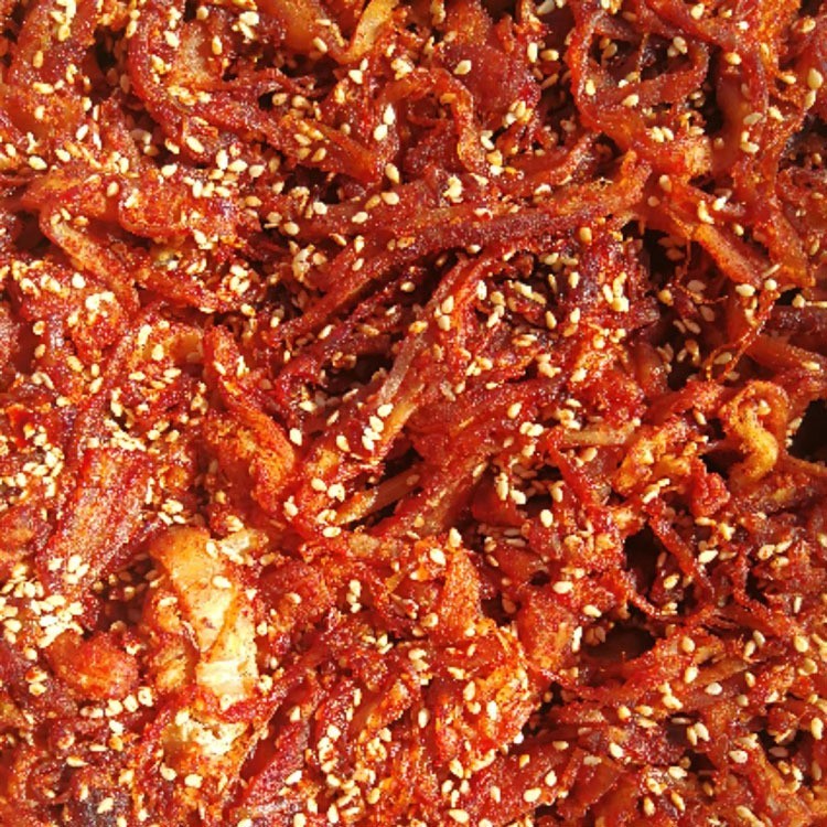 香辣鱿鱼丝三明水产休闲食品山东特产粗鱿鱼条手撕鱿鱼丝辣味图2