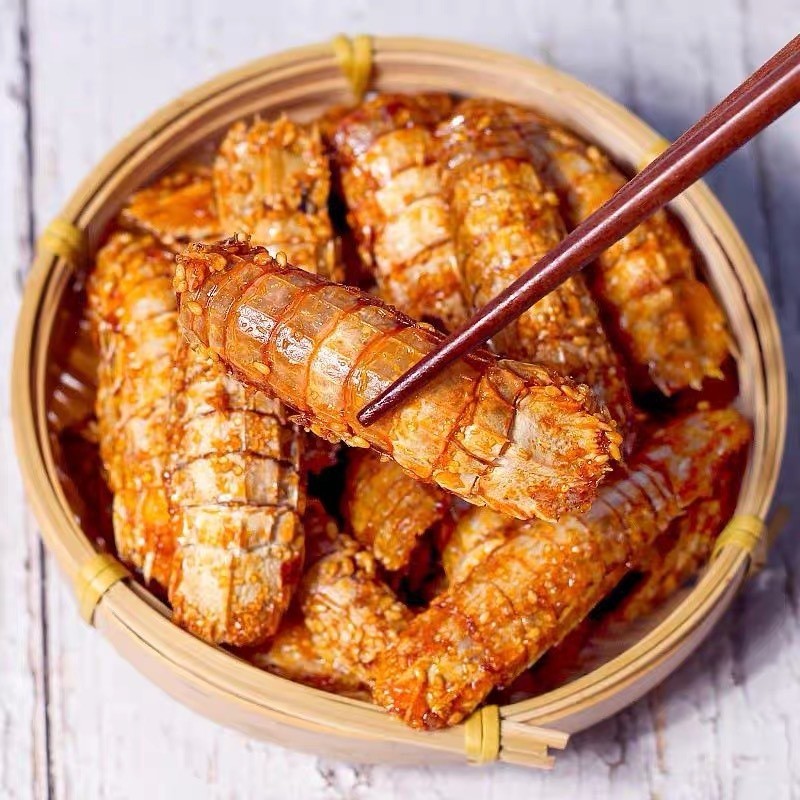 香辣琵琶虾即食零食琵琶大虾干麻辣虾姑虾爬子濑尿虾图3