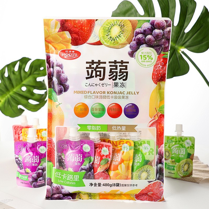 蒟蒻果冻0脂代餐魔芋可吸蒟蒻果汁果冻休闲零食贴牌代工图3