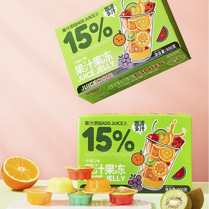夏季儿童休闲零食多口味果汁果冻800g果冻图2