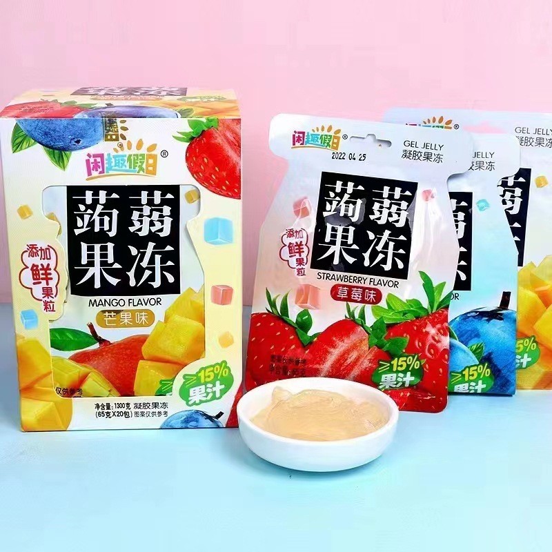 大包装蒟蒻果冻凝胶吸吸果冻水果冻网红休闲食品超市零食图4